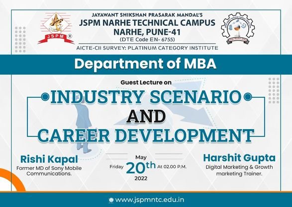 Guest Lecture on Industry Scenario and career  development 20 May 2022